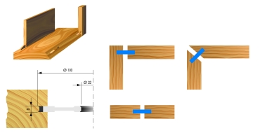Wendeplatten-Lamellen-Nutfräser 100x4xB=22xZ=4xV=4